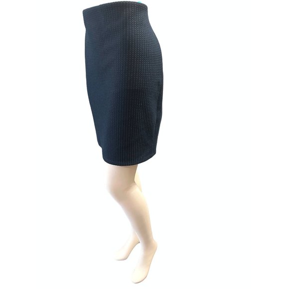 Ann Taylor LOFT Polyester Spandex Dark Navy Blue Pencil Midi Skirt Size M - Picture 2 of 10
